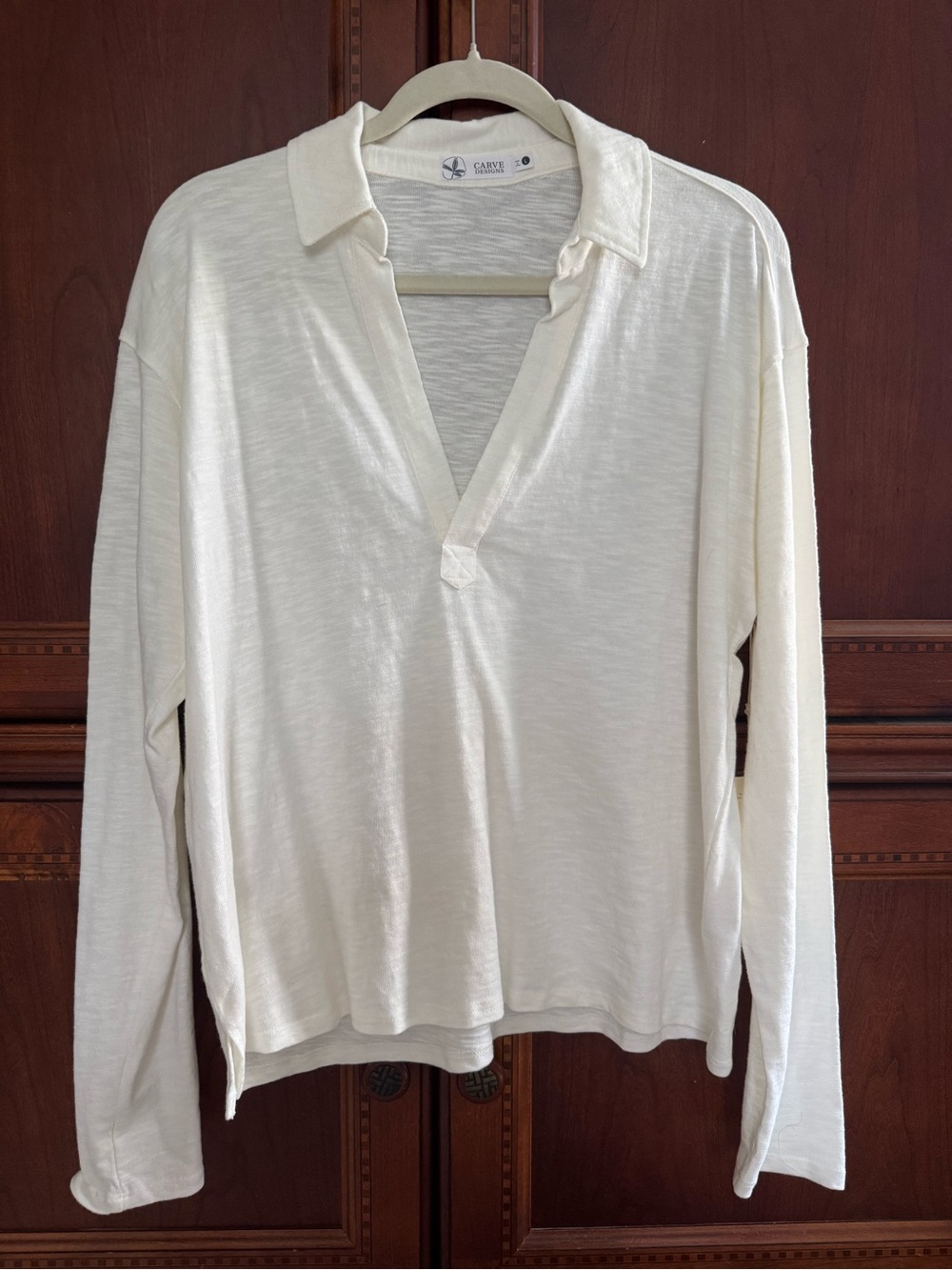 NWT Carve Designs slub Johnny collar pull over
